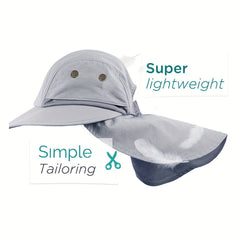 Wide Brim UPF 50 Sun Hat UV Protection Ponytail Bucket Hat With Neck Flap