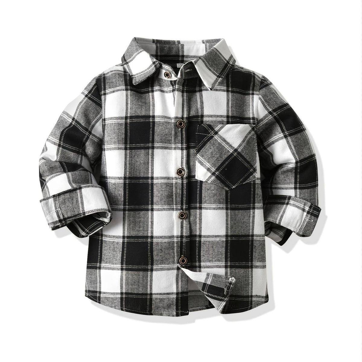 Baby Plaid Shirts Long Sleeve Button Down Blouse Tops For Boys And Girls