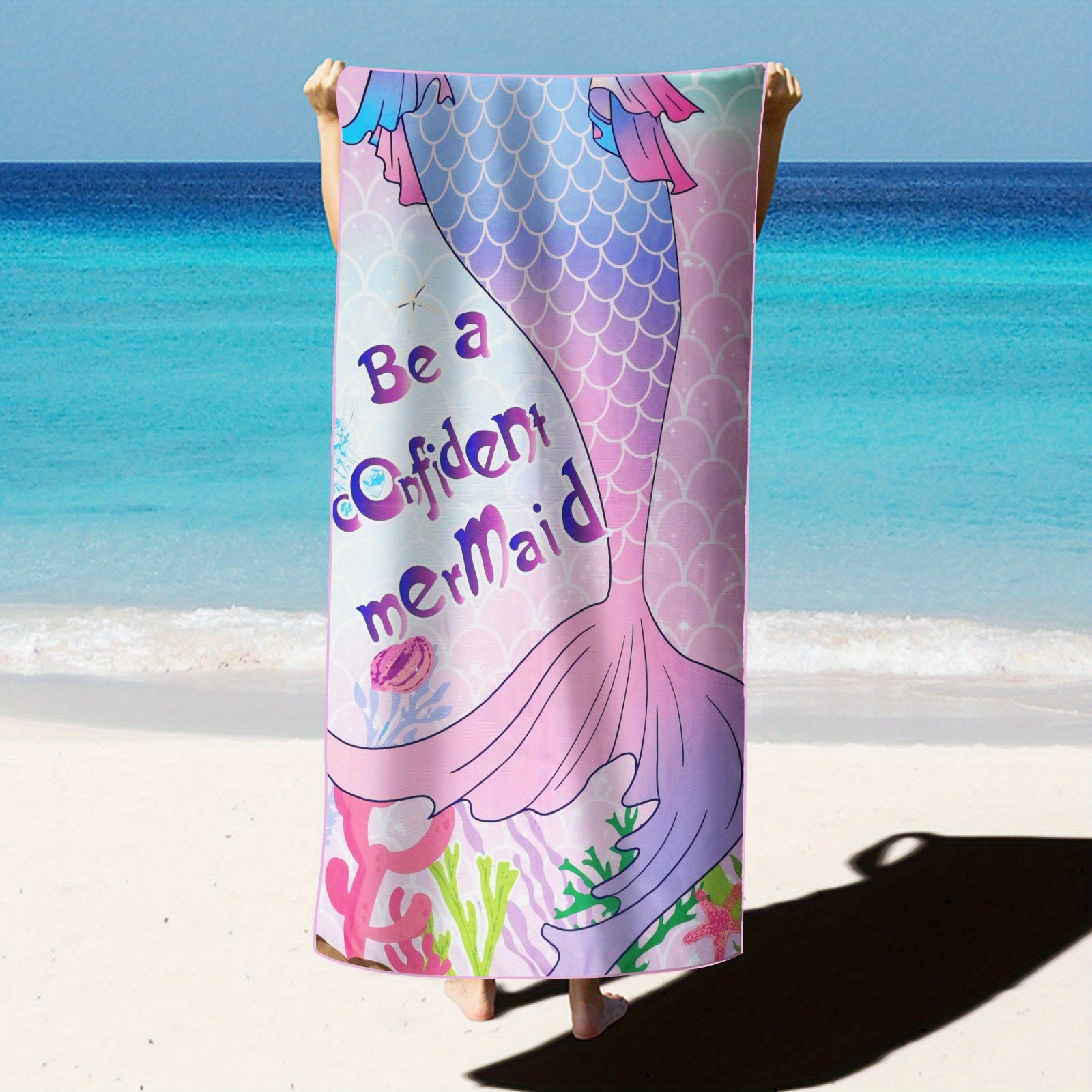 Quick Drying Swim Towel Soft Oversized 27.5 x 55 Absorbent Beach Camping Gym