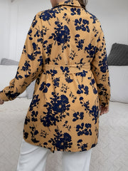  Floral Print Long Sleeve Blouse with Belt