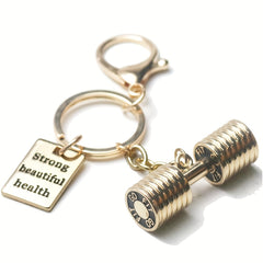 Fitness Dumbbell Keychain Metal Backpack Buckle Sports Key Chain for Men