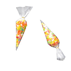 50 Clear Twist Tie Treat Bags for DIY Snacks Candy Popcorn Cookies
