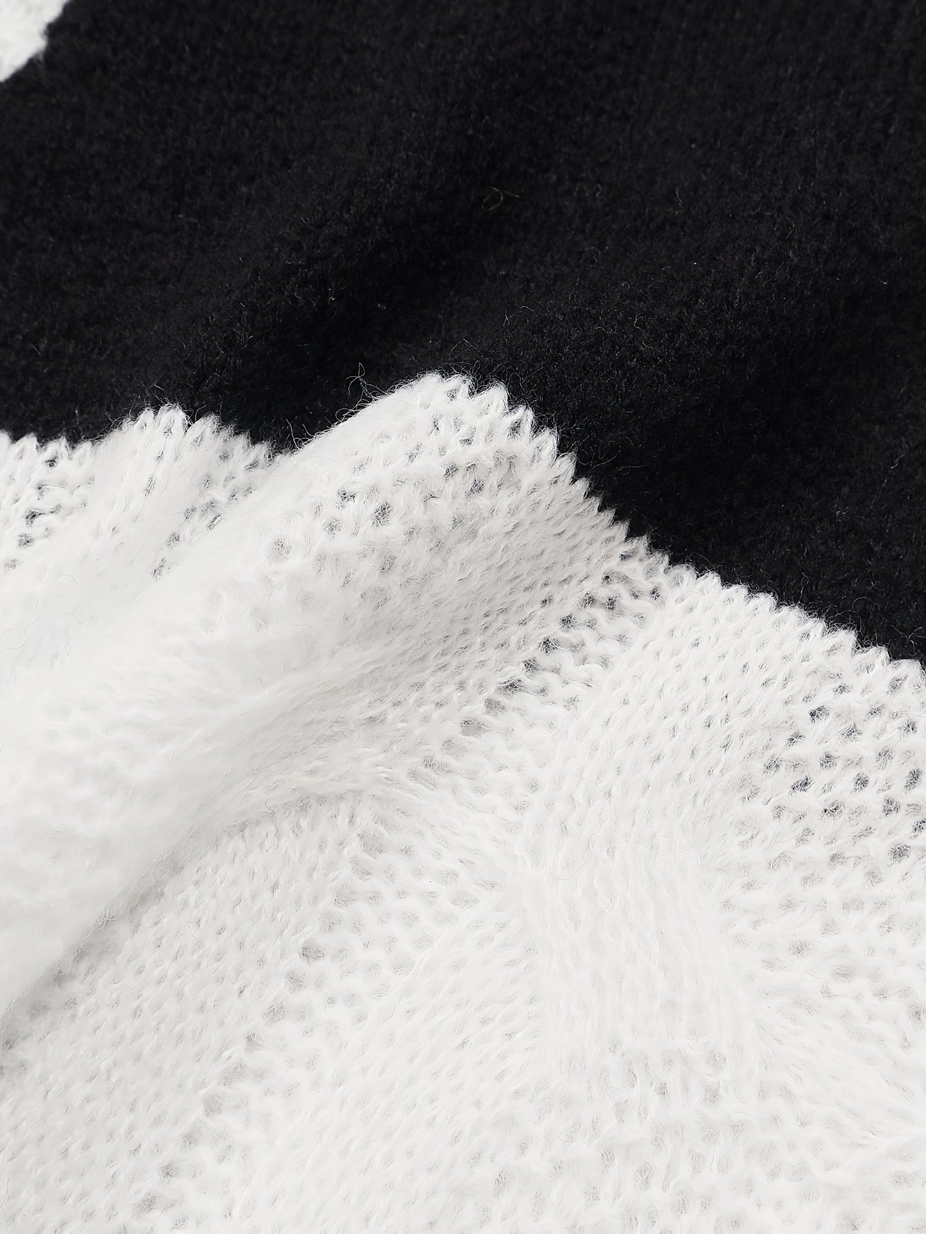  Colorblock Cable Long Sleeve Cardigan