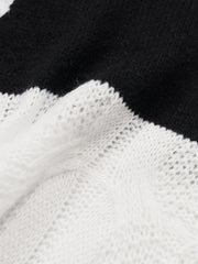  Colorblock Cable Long Sleeve Cardigan