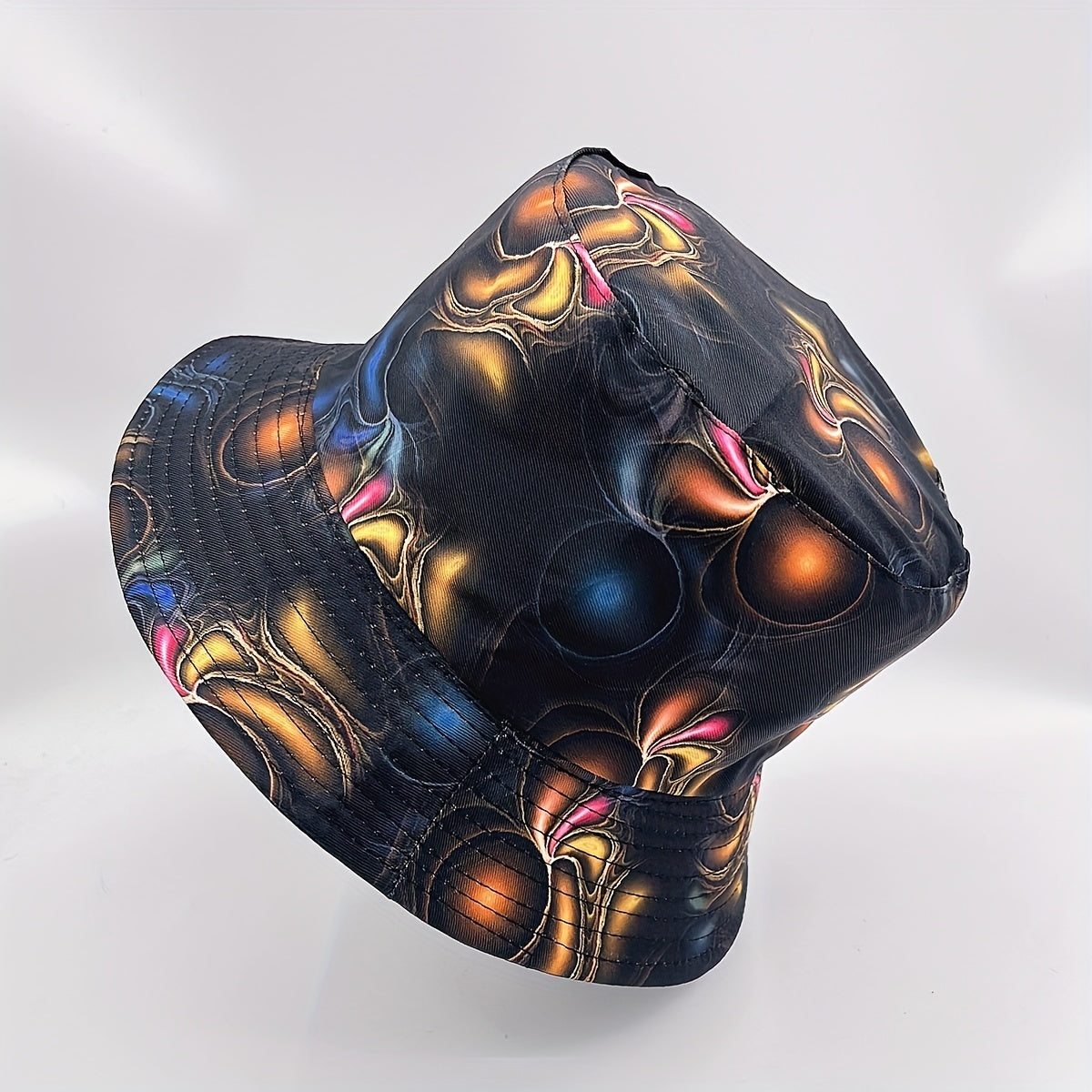 Geometric Tie Dye Print Bucket Hat Reversible Basin Hat