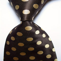 Red Brown Jacquard Woven Men's Tie Necktie