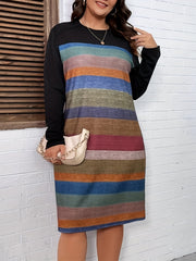  Colorblock Stripe Maxi Dress