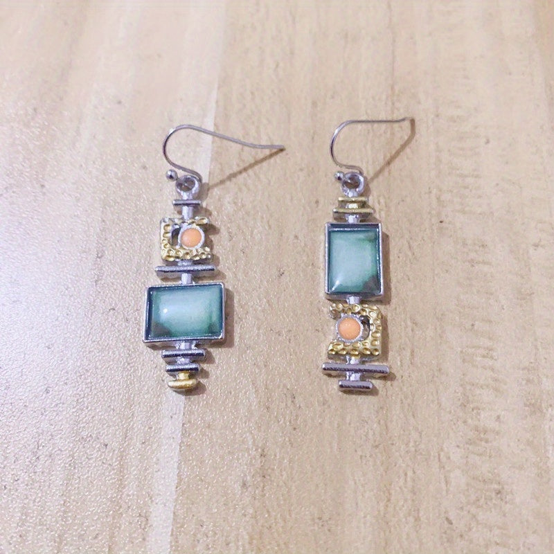 Vintage Geometric Drop Hook Earrings
