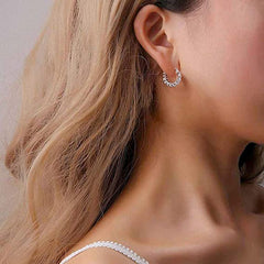 Zircon Hoop Earrings Sparkle in Any Light