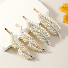 Rhinestone & Pearl Decor Hair Clip Metal Headwear Non Slip Hair Accessory