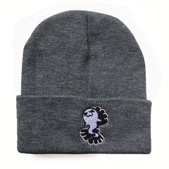 Y2K Cartoon Beanie Ghost Mermaid Embroidered Knitted Hat Unisex