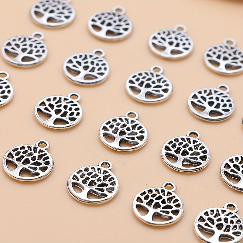 20Pcs Silver Plated Tree Of Life Charm Pendant Jewelry Making DIY Accessories