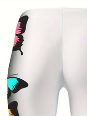 Girls Thick Butterfly Graphic Leggings Comfy Casual Leggings