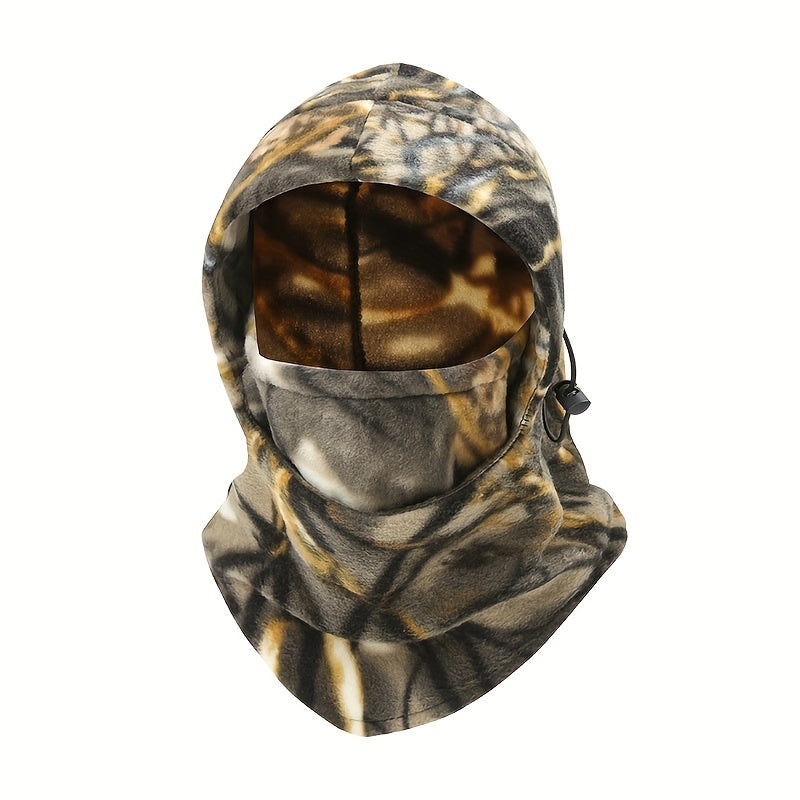 Camo Balaclava Face Mask Fleece Hood Hat Windproof for Cycling