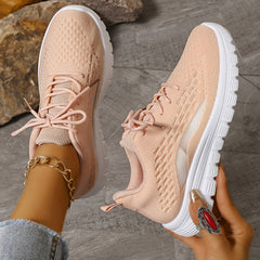 Solid Mesh Breathable Flying Woven Shoes Lightweight