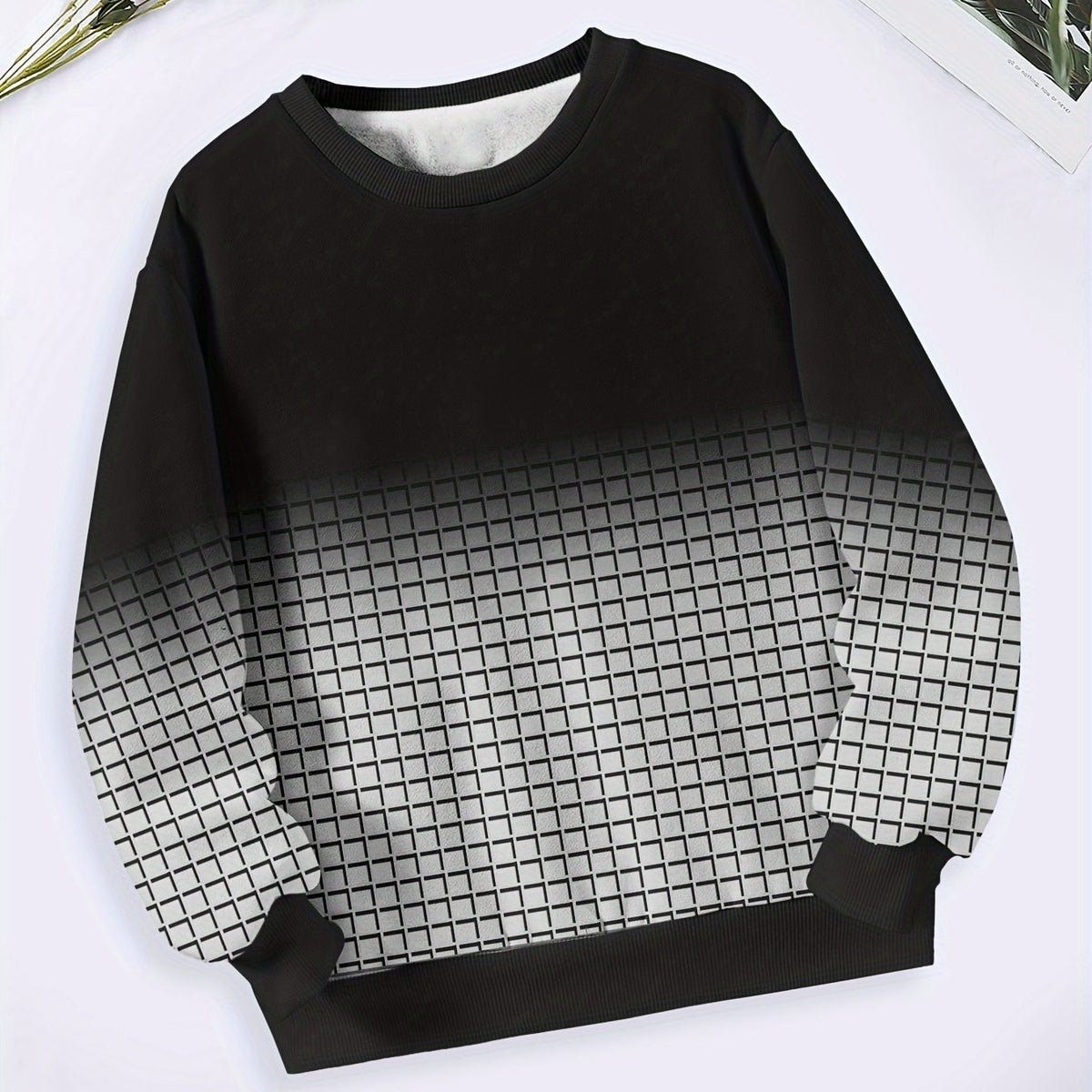 Gradient Long Sleeve Crew Neck Sweatshirt Girls Boys Spring Fall Sports Gift