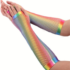 Rainbow Gradient Half Finger Gloves LGBT Pride Accessories