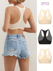 3pcs Seamless Sports Bras Breathable Intimates Women's Lingeri