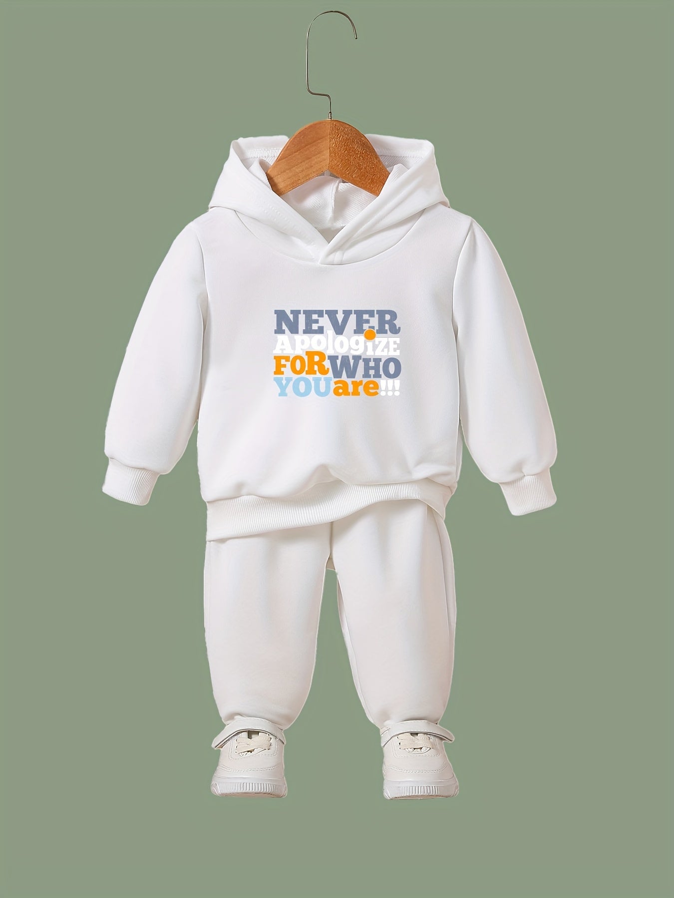 2pcs Letters Print Girls Hoodies Jogger Pants Set Sports