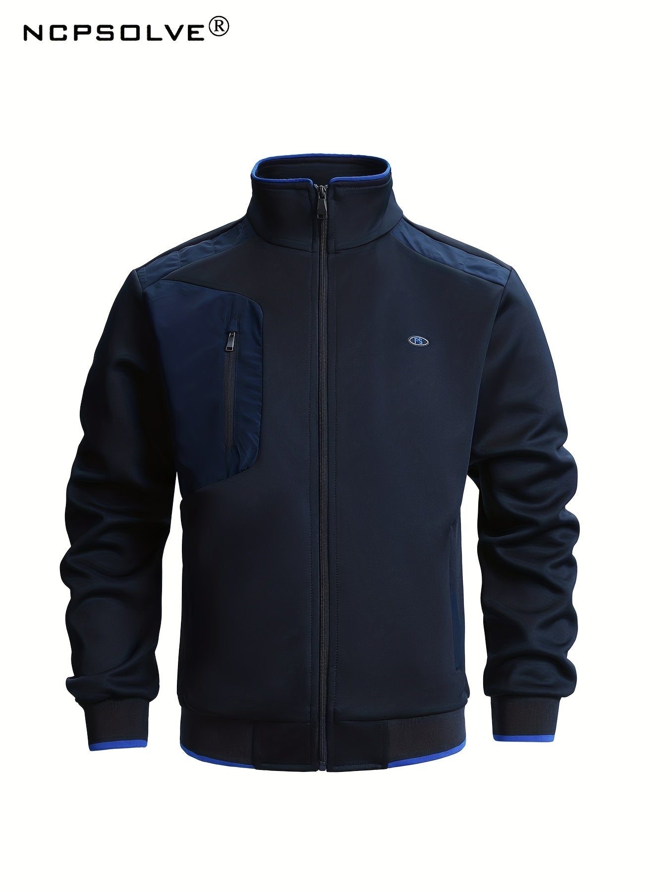 2pcs Men's Sports Suit with Zip Up Jacket and Stretch Pants