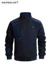 2pcs Men's Sports Suit with Zip Up Jacket and Stretch Pants