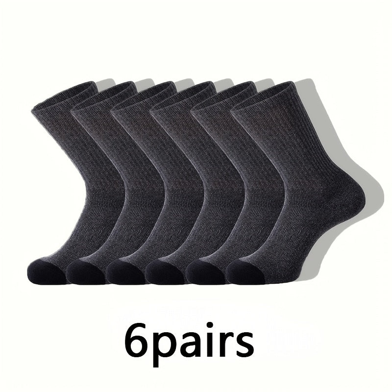 Men's Casual Sports Crew Socks 12 Pairs Gray