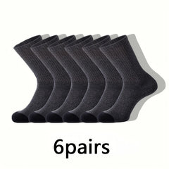 Men's Casual Sports Crew Socks 12 Pairs Gray