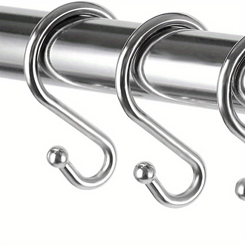 12pcs Durable Rustproof Shower Curtain Hooks for Waterproof Curtains