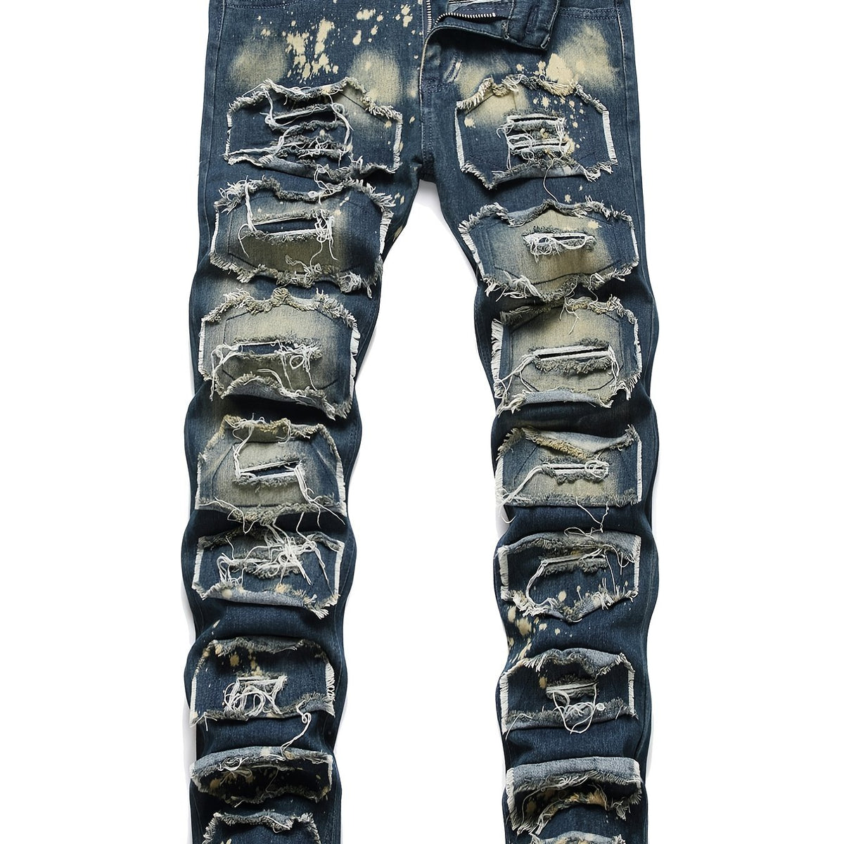Slim Fit Tassel Decoration Jeans Men's Casual Street Style Denim Pants