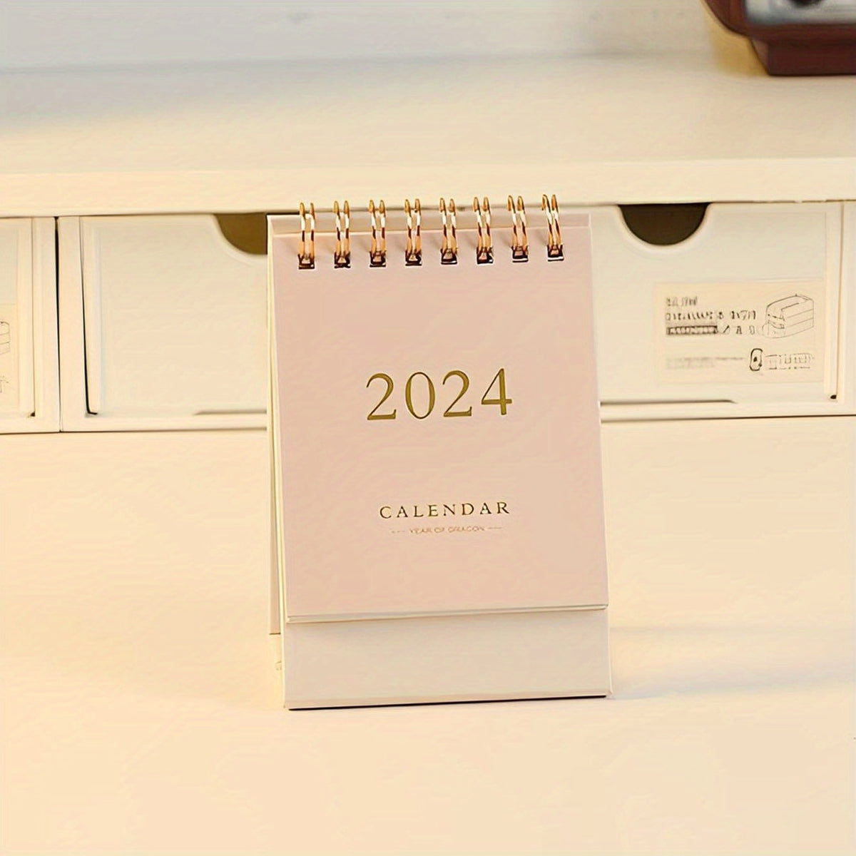 Stylish Mini Bronzing Calendar for Elegant Desk Planning