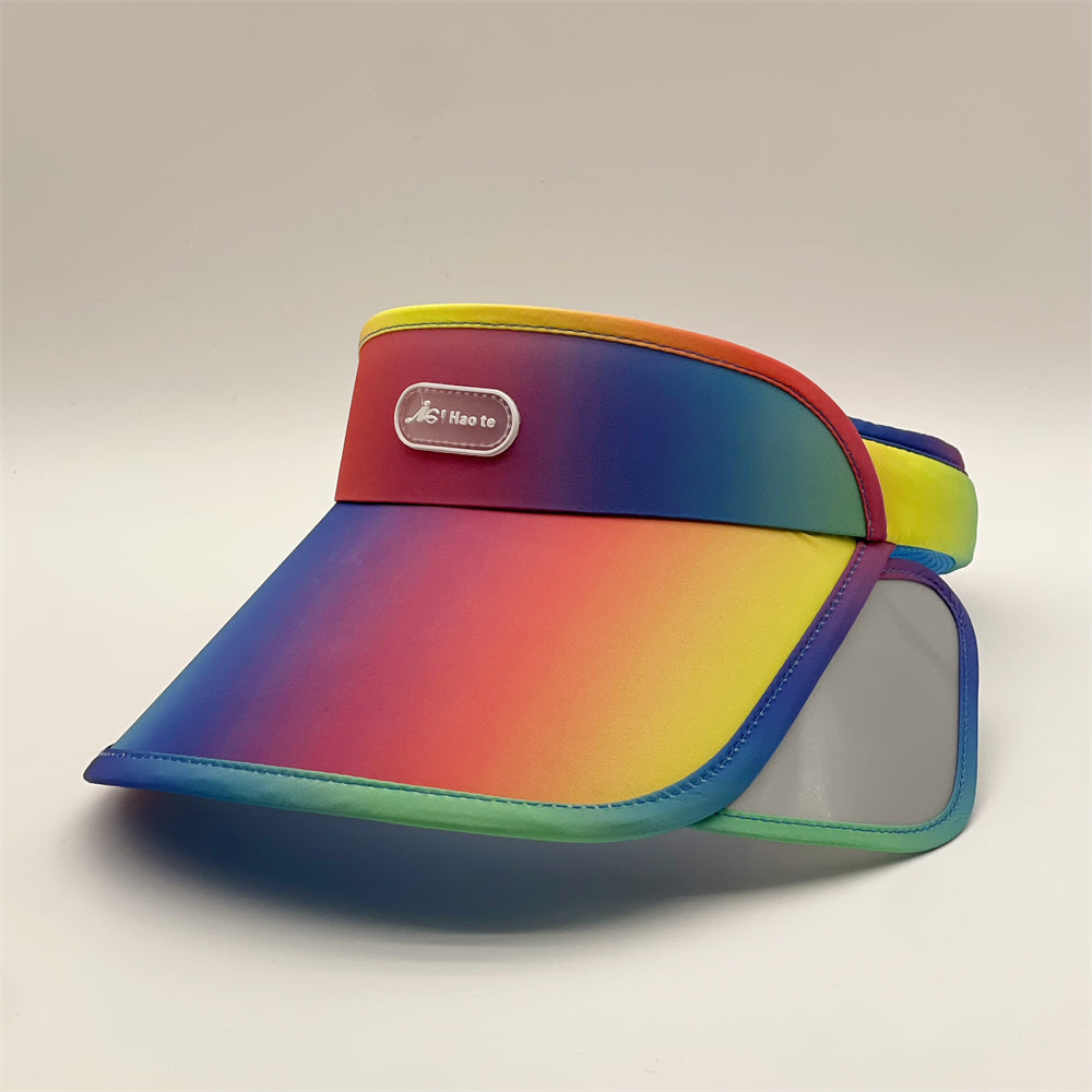 Gradient Golf Visor Hat Adjustable PVC Sun Beach Hat