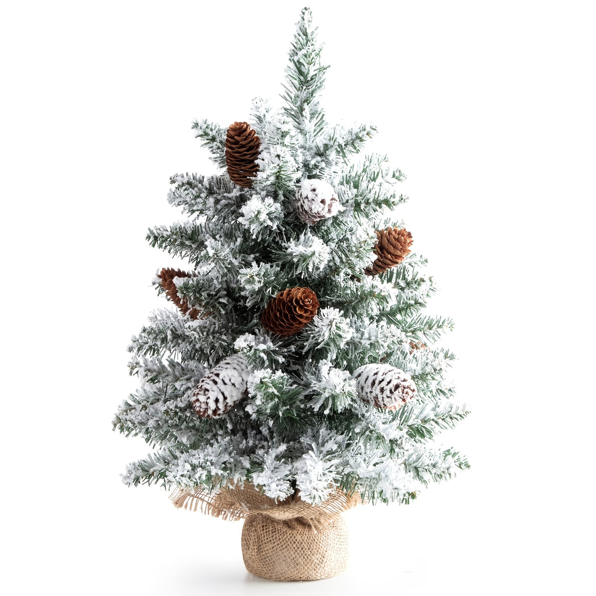 Small Christmas Tree With Lights 8 Light Modes Flocked Artificial Tree