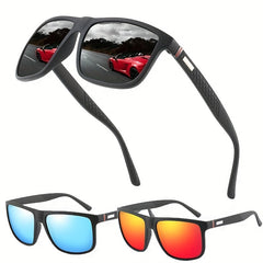 Men's Vintage Square Frame Sunglasses Polarized Driving Sun Glasses