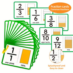15 Double sided Fraction Cards Common Fraction Learning Tools