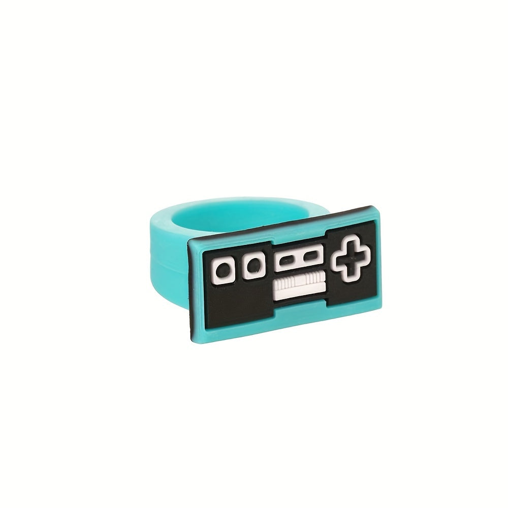 6pcs Cartoon Game Ring Soft Plastic Rings for Party Gathering