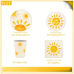 Boho Sun Theme Party Decorations Disposable Tableware Set