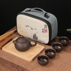 Portable Tea Set: Teapot & 4 Cups for Camping & Travel