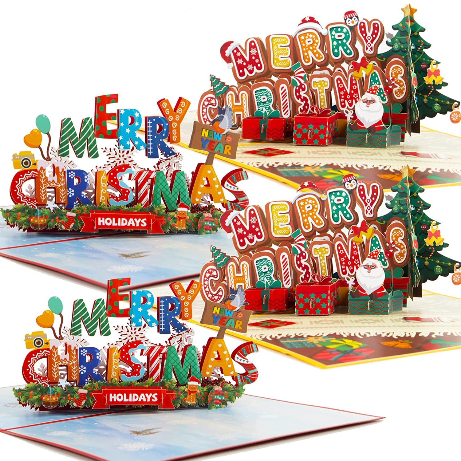 3D Christmas Cartoon Greeting Card - Spread Holiday Cheer