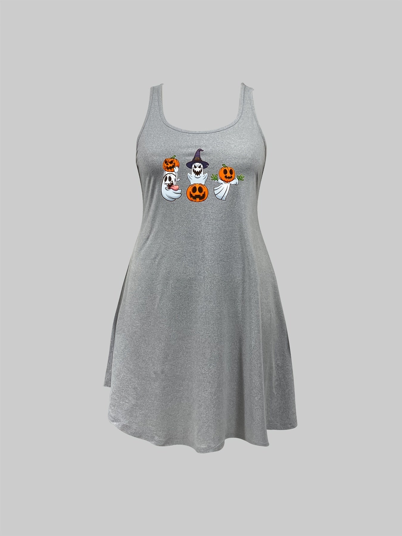  Halloween Nightdress Women's Ghost Print Tank Sleep Dress