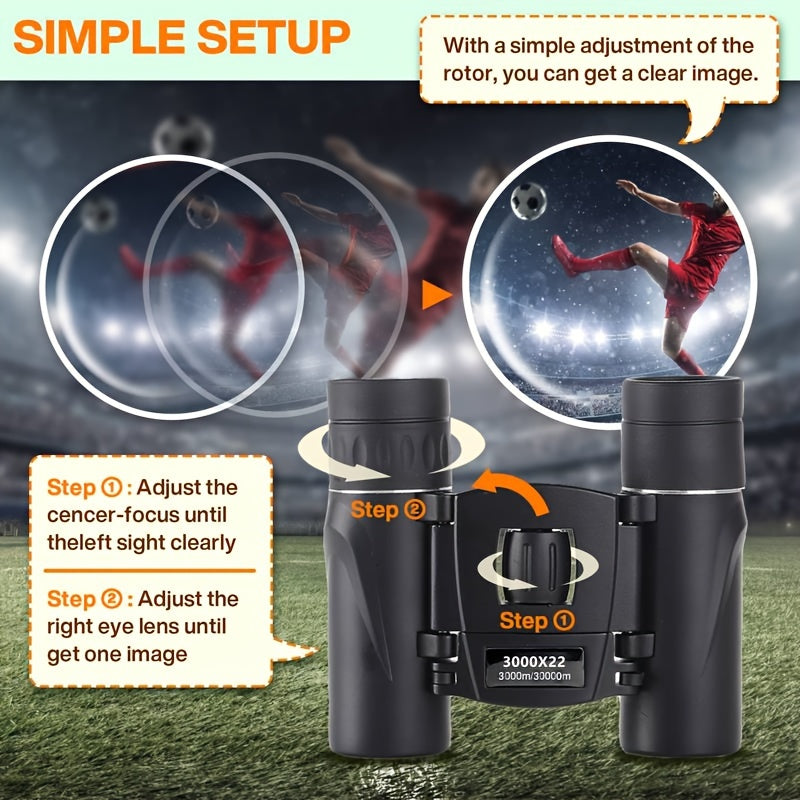 Portable HD Binoculars For Travel Camping Hiking Bird Watching