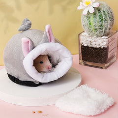 Gray Mouse Shaped Baby Squirrel Nest Hamster Sleeping Bag