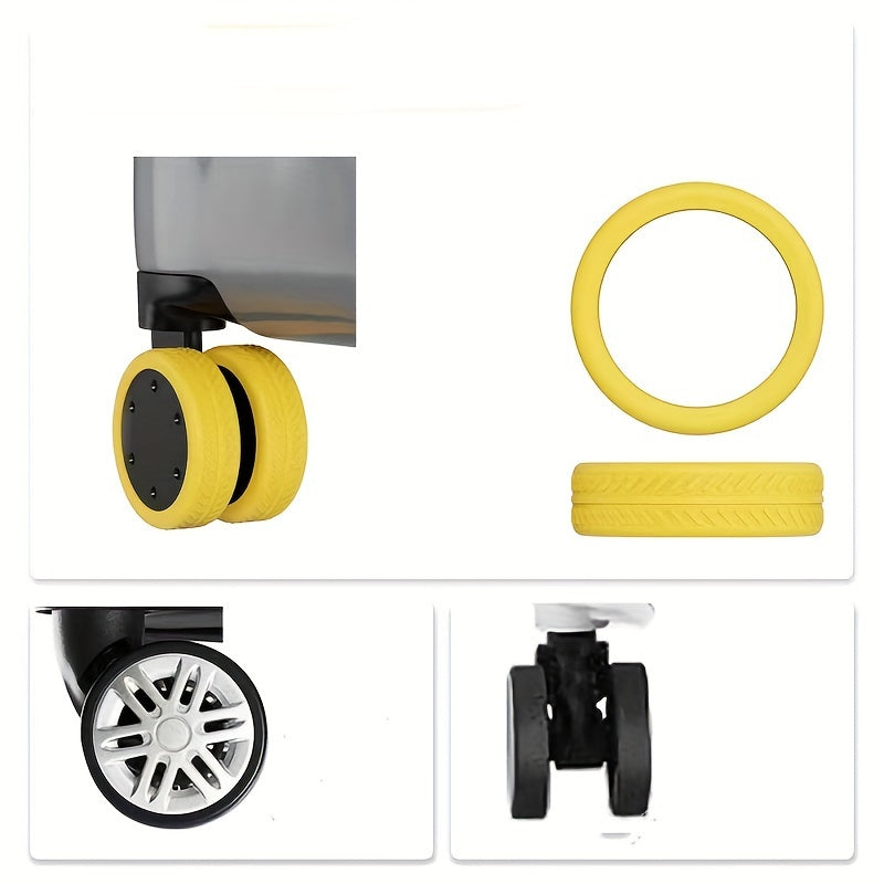 8pcs Luggage Wheel Covers Set Anti Slip Noise Reduction