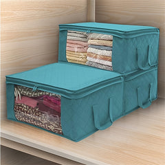 Large Capacity Clothes Storage Bag Foldable Zipper Organizer