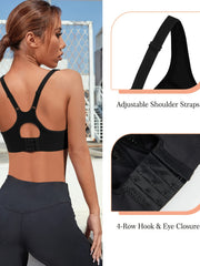 Cut Out Wireless Sports Bra Comfy & Breathable Push Up Shockproof Bra