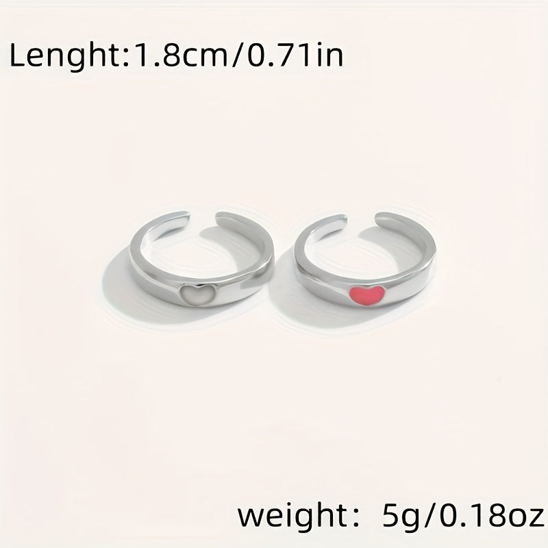 Love Luminous Ring Live Mouth Adjustable Couple Ring