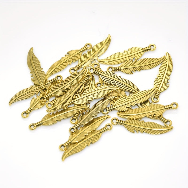 100pcs Feather Pendants DIY Jewelry Making Various Colors