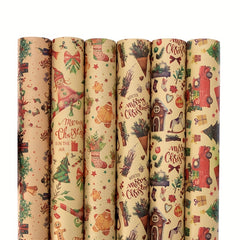 6pcs Cartoon Birthday Gift Wrapping Paper Roll