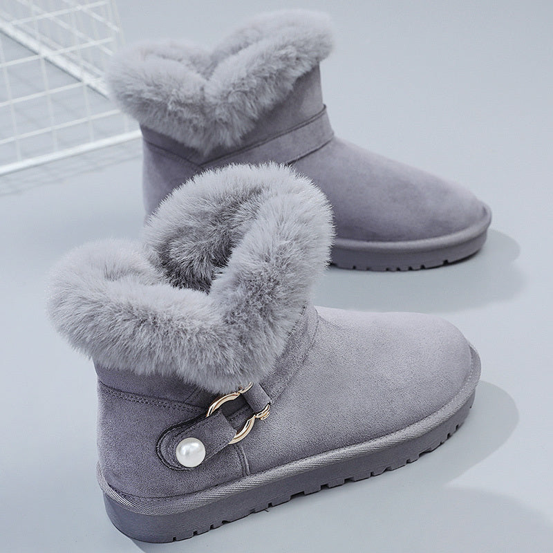 Women's Winter Snow Boots Slip On Ankle High Thermal Shoes