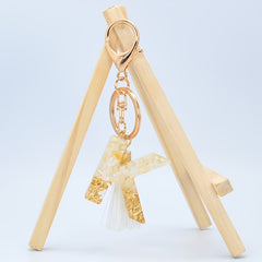 Resin Initial Letter Keychain A Tassel Charm Women Girls