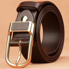 Men's PU Belt Retro Pin Buckle Business Belt